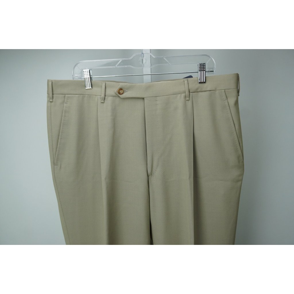Rota Solid Brown Khaki 100 Wool Mens Dress Pants Sz 58 Brand New